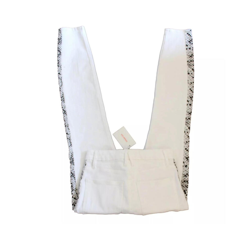 NWT GOOD AMERICAN | SZ 0/25 | White Snakeskin Skinny Jeans High Rise MSRP $179 - Picture 4 of 9